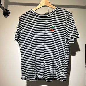 Cute Cherry T-Shirt with Stripes